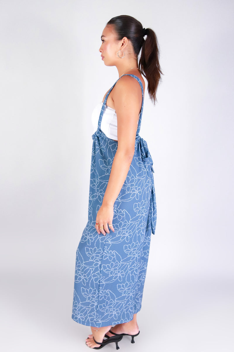 GARDENIA TIE-BACK OVERALL JUMPSUIT