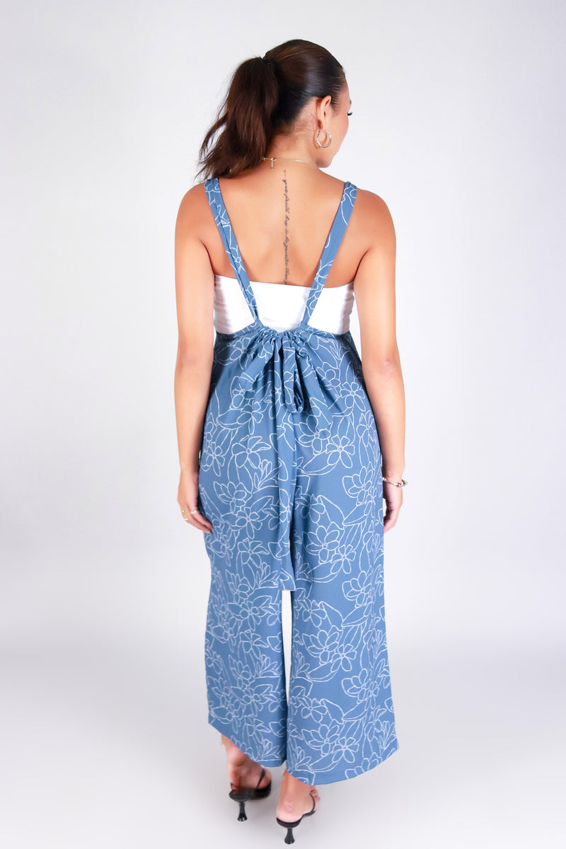 GARDENIA TIE-BACK OVERALL JUMPSUIT