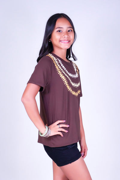 PUAKENIKENI 3 STRAND LEI TEE | KIDS SIZE 2-16
