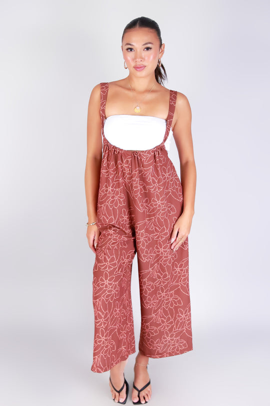 GARDENIA TIE-BACK OVERALL JUMPSUIT