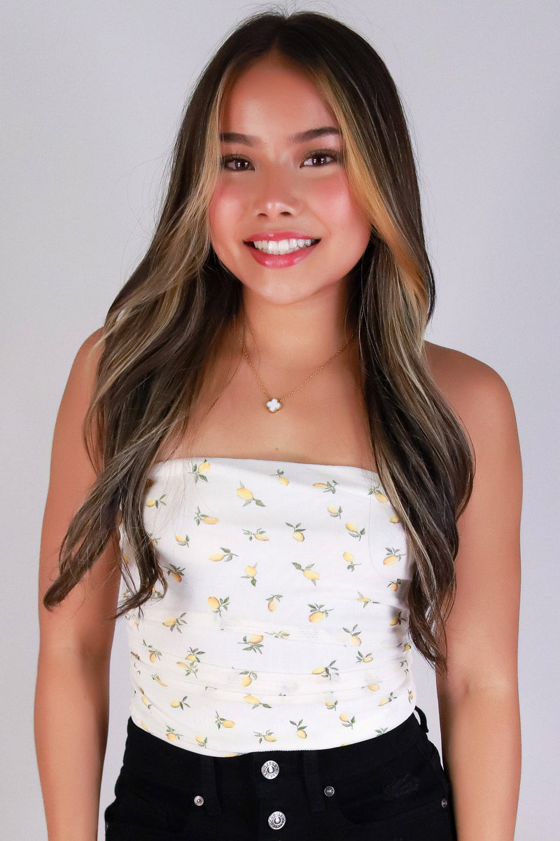 Jeans Warehouse Hawaii - SL PRINT - MAIN SQUEEZE TUBE TOP | By PAPERMOON/ B_ENVIED