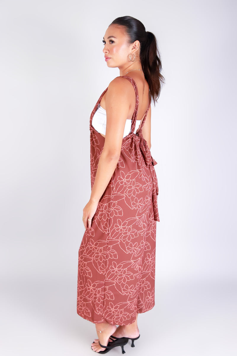 GARDENIA TIE-BACK OVERALL JUMPSUIT