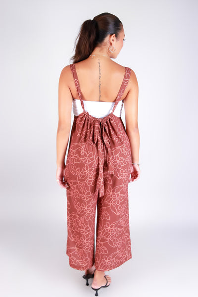 GARDENIA TIE-BACK OVERALL JUMPSUIT