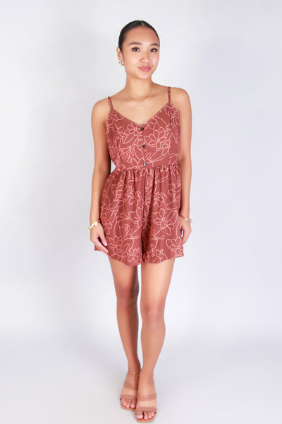 GARDENIA SMOCKED BACK ROMPER