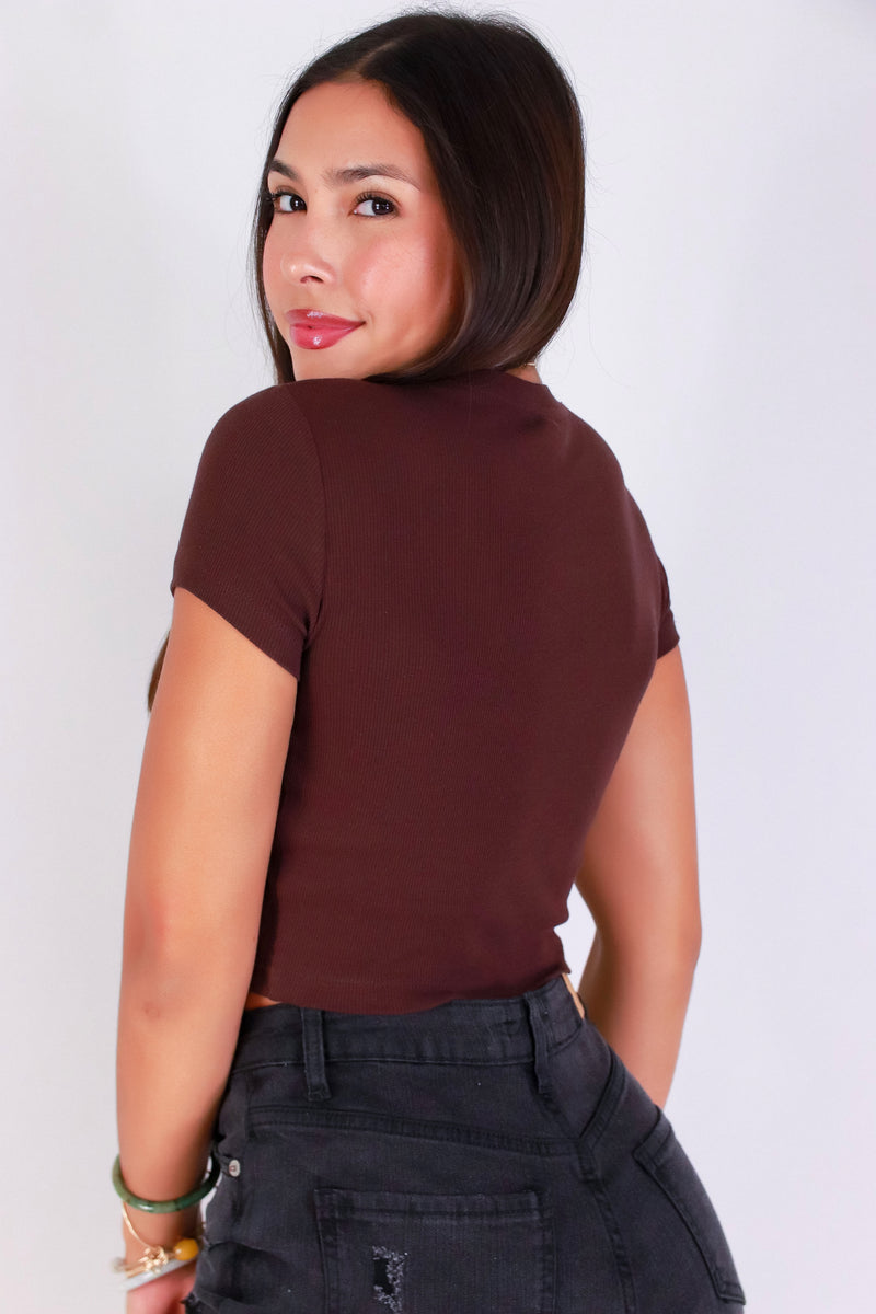 Jeans Warehouse Hawaii - S/S SOLID BASIC - EVERYDAY ESSENTIAL CROP TEE | By ROSIO