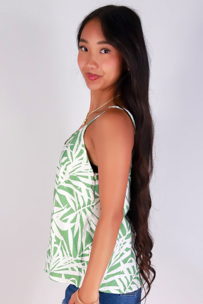 Jeans Warehouse Hawaii - TANK PRINT WOVEN CASUAL TOPS - BLOOM THEORY TOP | By PAPERMOON/ B_ENVIED