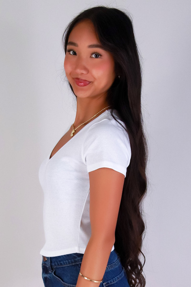 Jeans Warehouse Hawaii - SS CASUAL SOLID - SWEET CUT TOP | By CRESCITA APPAREL/SHINE I