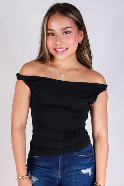 Jeans Warehouse Hawaii - SL CASUAL SOLID - TWIST OF STYLE TOP | By PAPERMOON/ B_ENVIED