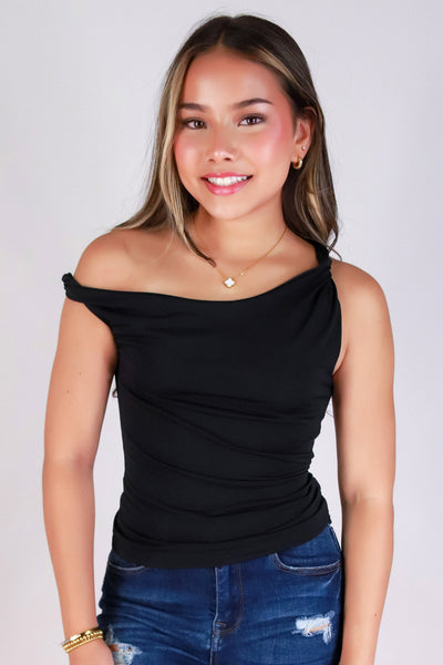 Jeans Warehouse Hawaii - SL CASUAL SOLID - TWIST OF STYLE TOP | By PAPERMOON/ B_ENVIED