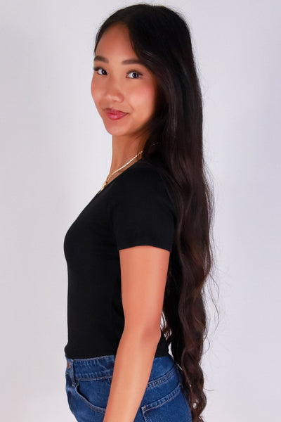 Jeans Warehouse Hawaii - SS CASUAL SOLID - SWEET CUT TOP | By CRESCITA APPAREL/SHINE I