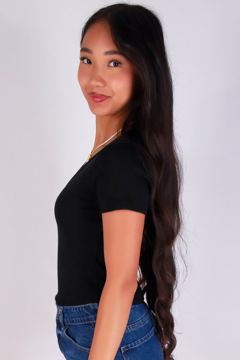 Jeans Warehouse Hawaii - SS CASUAL SOLID - SWEET CUT TOP | By CRESCITA APPAREL/SHINE I