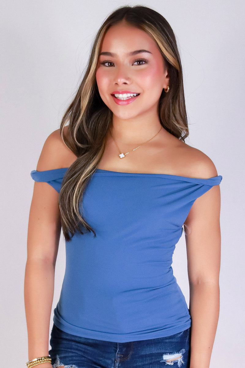 Jeans Warehouse Hawaii - SL CASUAL SOLID - TWIST OF STYLE TOP | By PAPERMOON/ B_ENVIED