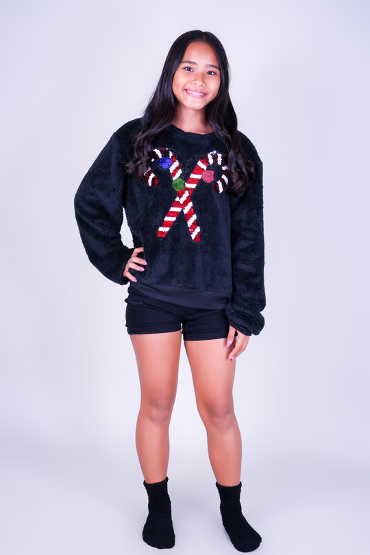 CANDY CANE SWEATER w/ SOCKS | KIDS SIZE 2-16