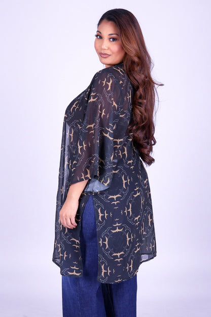 IWA CIRCLE CHIFFON CARDIGAN
