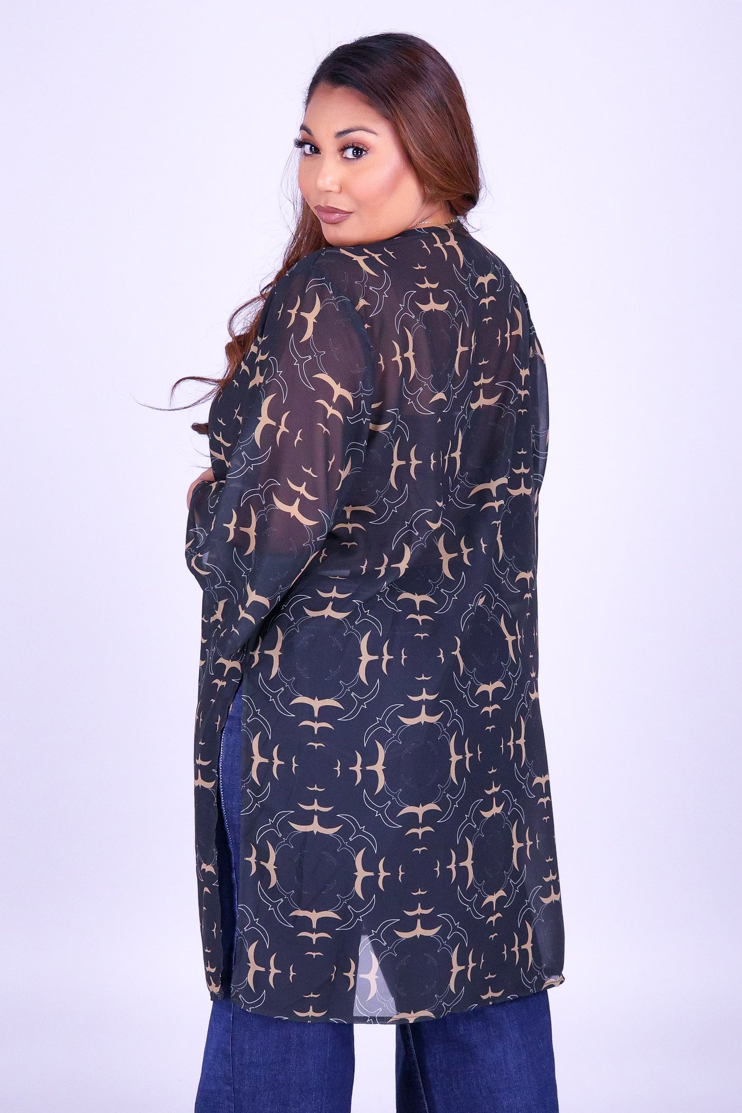IWA CIRCLE CHIFFON CARDIGAN