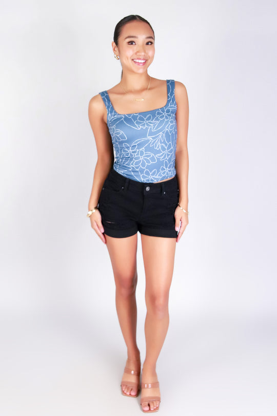 GARDENIA SQUARE NECK CROP TOP