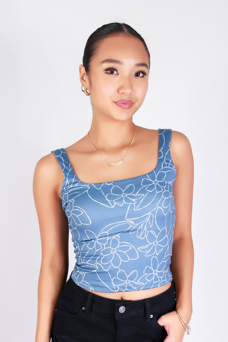 GARDENIA SQUARE NECK CROP TOP