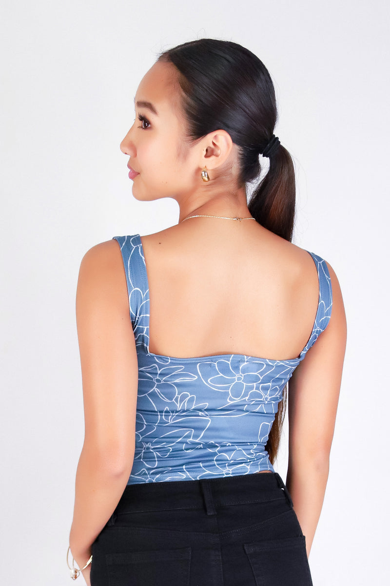 GARDENIA SQUARE NECK CROP TOP