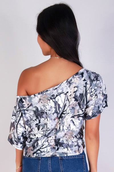 Jeans Warehouse Hawaii - SS PRINT - HUNTING CAMO OFF SHOULDER TOP | By LUZ