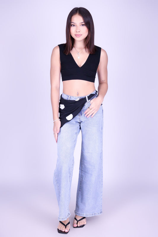 MILES FROM HERE WIDE LEG JEANS