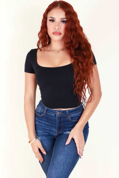 Jeans Warehouse Hawaii - SS CASUAL SOLID - ON YOUR MIND CROP TOP | By ANWND