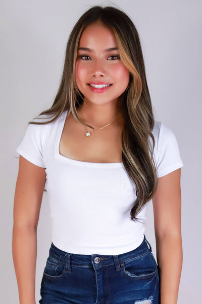 Jeans Warehouse Hawaii - SS CASUAL SOLID - PRETTY EDGES TOP | By CRESCITA APPAREL/SHINE I