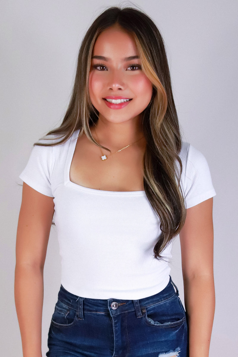 Jeans Warehouse Hawaii - SS CASUAL SOLID - PRETTY EDGES TOP | By CRESCITA APPAREL/SHINE I