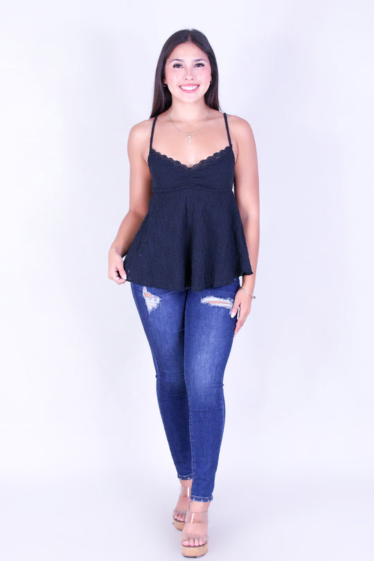 RUFFLE ROSE BABYDOLL TOP