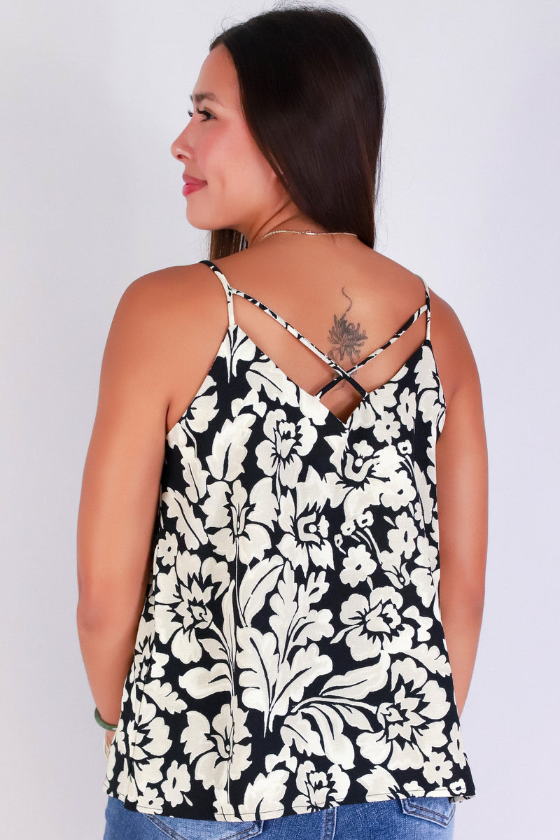 Jeans Warehouse Hawaii - TANK PRINT WOVEN CASUAL TOPS - ALL OVER BLOOM TOP | By PAPERMOON/ B_ENVIED