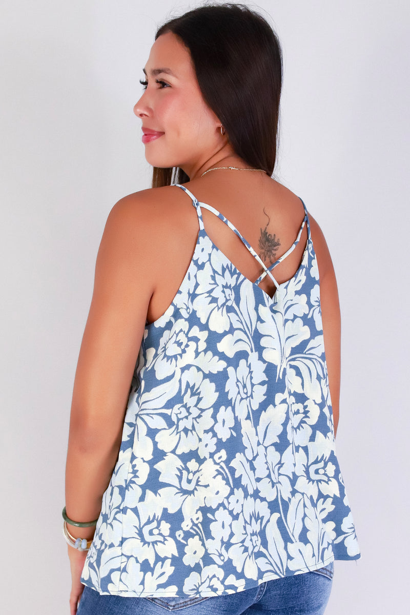 Jeans Warehouse Hawaii - TANK PRINT WOVEN CASUAL TOPS - ALL OVER BLOOM TOP | By PAPERMOON/ B_ENVIED