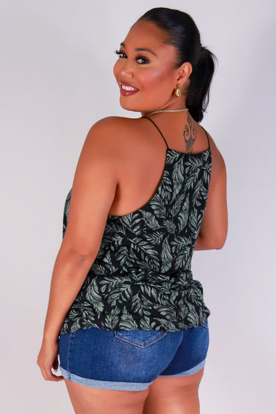 Jeans Warehouse Hawaii - PLUS S/L PRINT WOVEN TOPS - PALM READY WOVEN TOP | By ZENOBIA