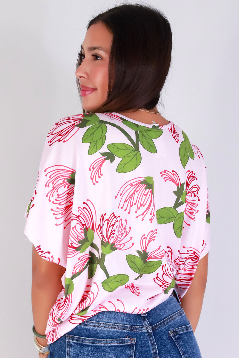 Jeans Warehouse Hawaii - SS PRINT - OHIA LEHUA DOLMAN TOP | By LUZ