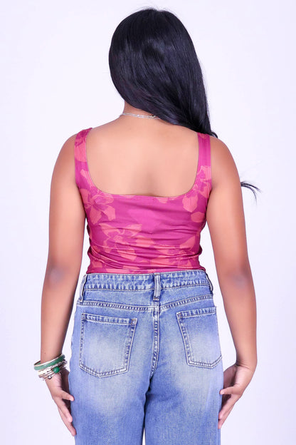 SILK FLOSS TREE FLOWER SQUARE NECK TOP | KIDS SIZE 2-16