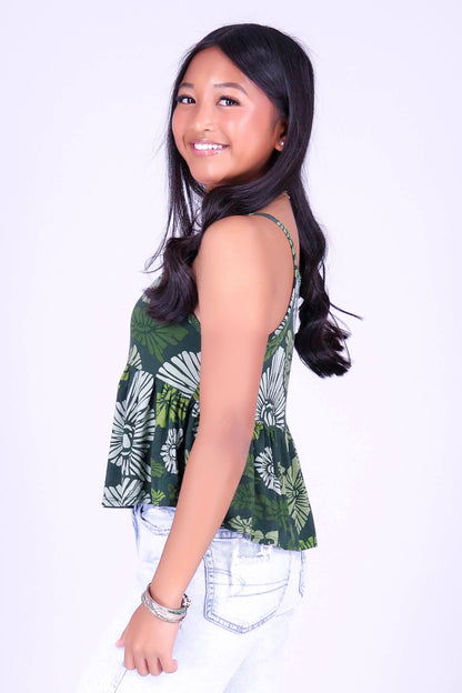 ISLAND OPIHI SHELLS PEPLUM TOP | KIDS SIZE 2-16