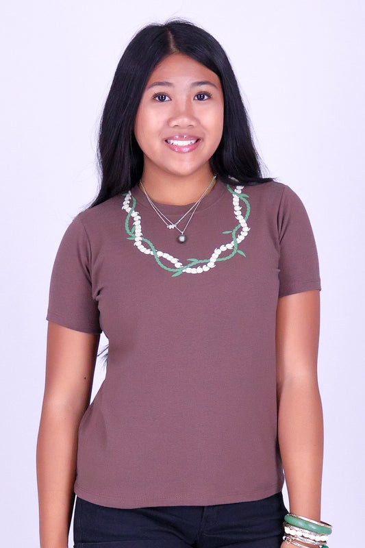 TI LEAF PIKAKE LEI OVERSIZED TEE | KIDS SIZE 2-14