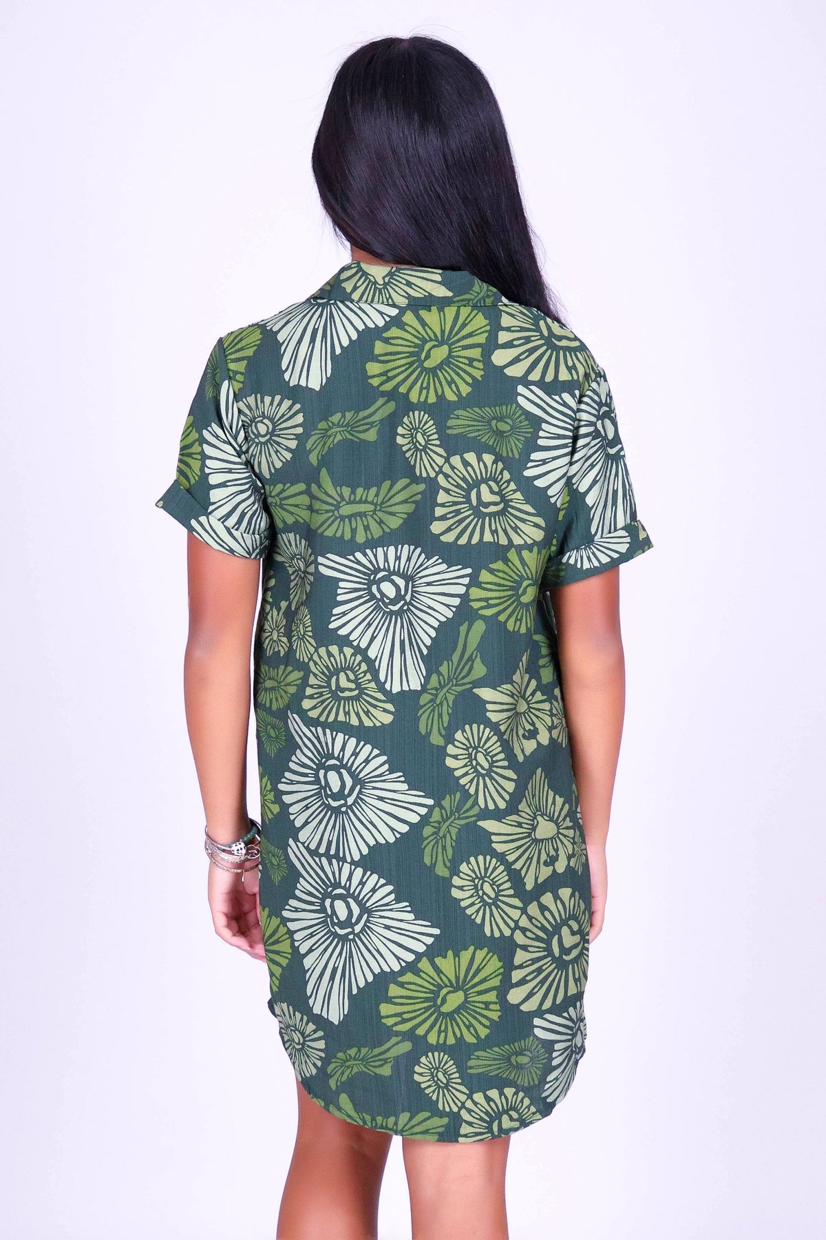 ISLAND OPIHI SHELLS BUTTON DOWN DRESS | KIDS SIZE 2-16