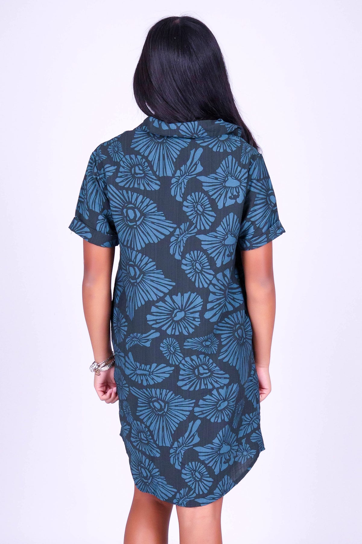 ISLAND OPIHI SHELLS BUTTON DOWN DRESS | KIDS SIZE 2-16
