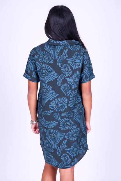 ISLAND OPIHI SHELLS BUTTON DOWN DRESS | KIDS SIZE 2-16