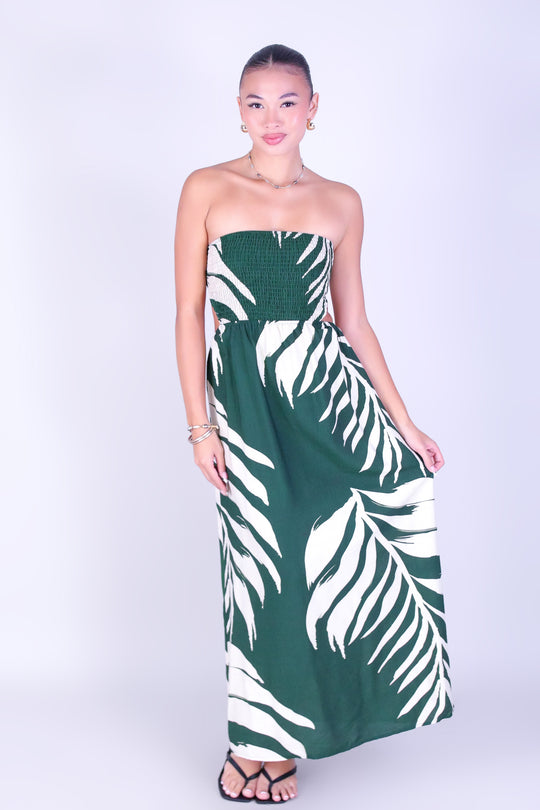PRETTY PALM MAXI DRESS