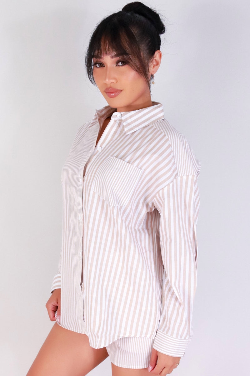 Jeans Warehouse Hawaii - 3/4 & L/S PRINT WOVEN TOPS - NIGHT IN STYLE LONG SLEEVE BUTTON DOWN TOP | By VERY J