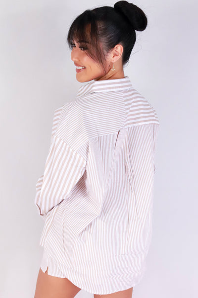 Jeans Warehouse Hawaii - 3/4 & L/S PRINT WOVEN TOPS - NIGHT IN STYLE LONG SLEEVE BUTTON DOWN TOP | By VERY J