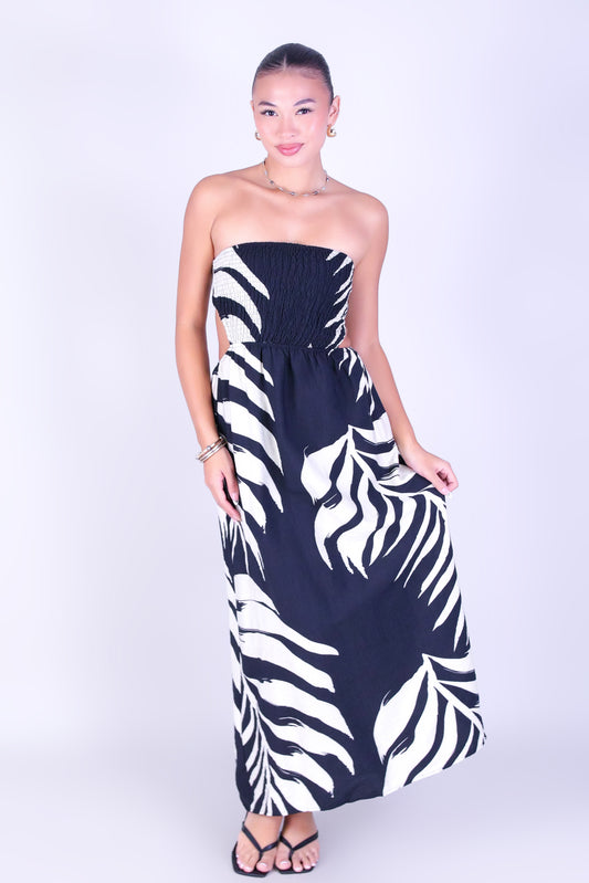 PRETTY PALM MAXI DRESS
