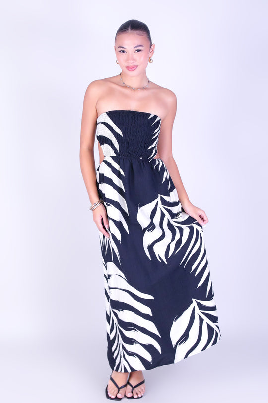 PRETTY PALM MAXI DRESS