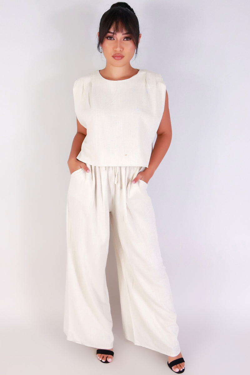 Jeans Warehouse Hawaii - S/L SOLID KNIT TOPS - EFFORTLESSLY LINEN CROP BLOUSE | By VERY J