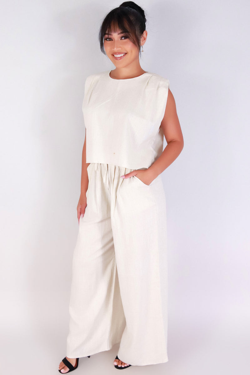 Jeans Warehouse Hawaii - S/L SOLID KNIT TOPS - EFFORTLESSLY LINEN CROP BLOUSE | By VERY J