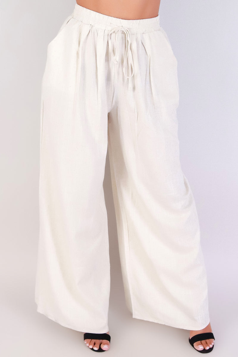 Jeans Warehouse Hawaii - SOLID WOVEN PANTS - EFFORTLESSLY LINEN PANTS | By VERY J