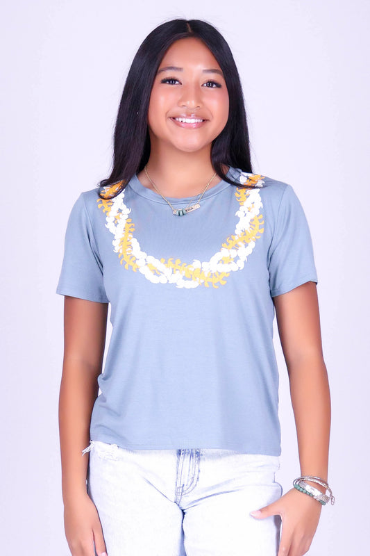 TWISTED PUAKENIKENI PIKAKE LEI TEE | KIDS SIZE 8-16