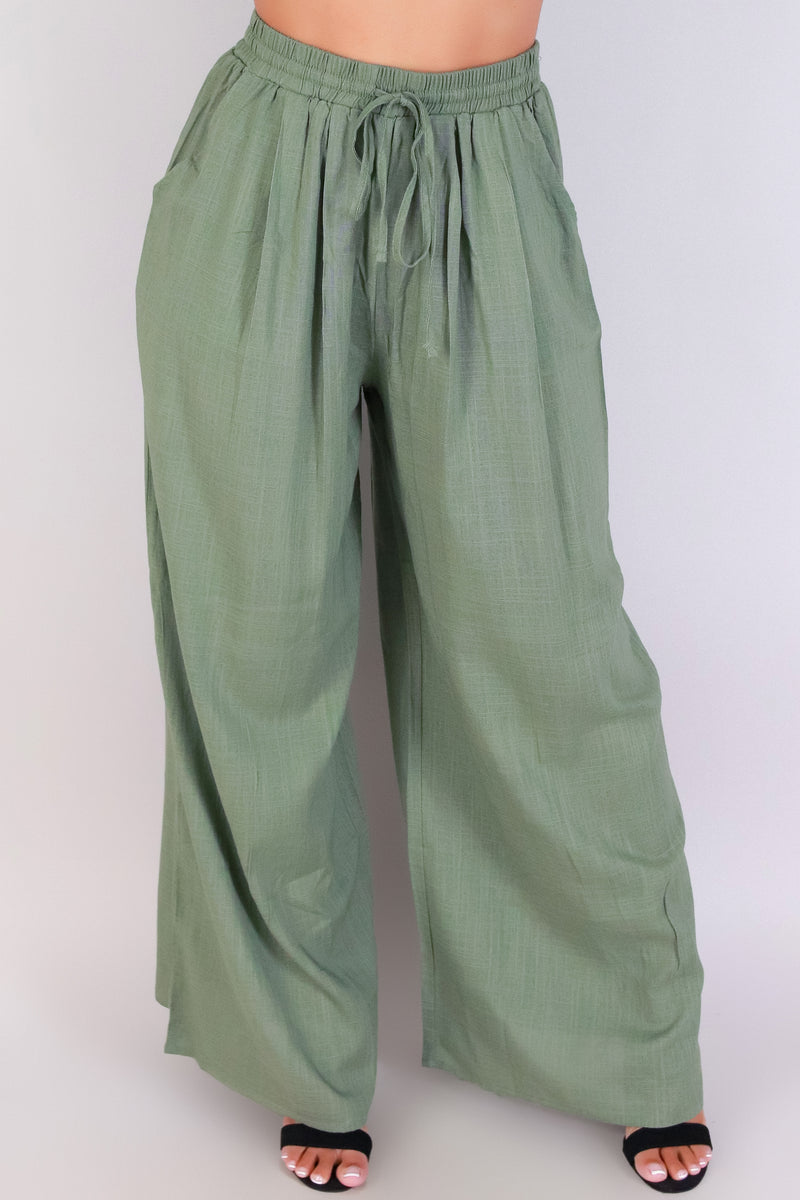 Jeans Warehouse Hawaii - SOLID WOVEN PANTS - EFFORTLESSLY LINEN PANTS | By VERY J