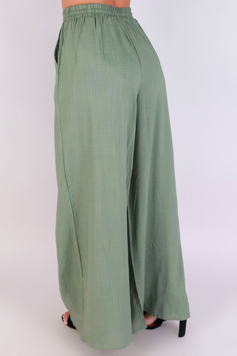 Jeans Warehouse Hawaii - SOLID WOVEN PANTS - EFFORTLESSLY LINEN PANTS | By VERY J