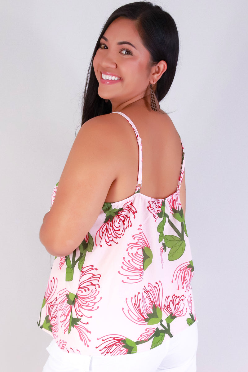 Jeans Warehouse Hawaii - PLUS S/L PRINT WOVEN TOPS - OHIA LEHUA SLEEVELESS TOP | By LUZ